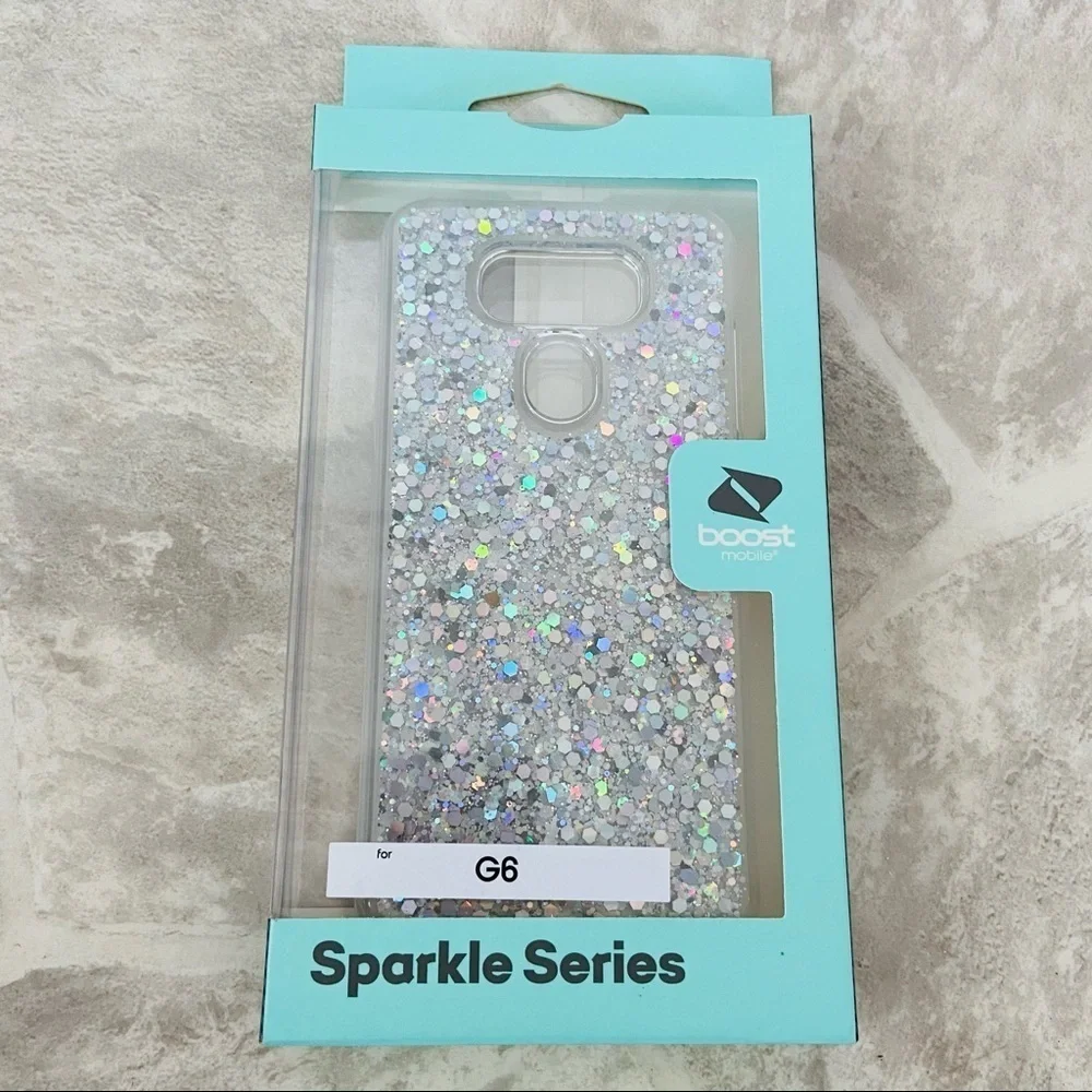 NWT G6 silver sparkly sparkle series protective phone case